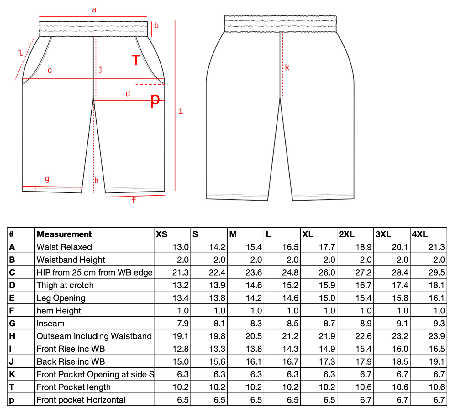 Shorts 100% Cotton - 300gsm / 9oz