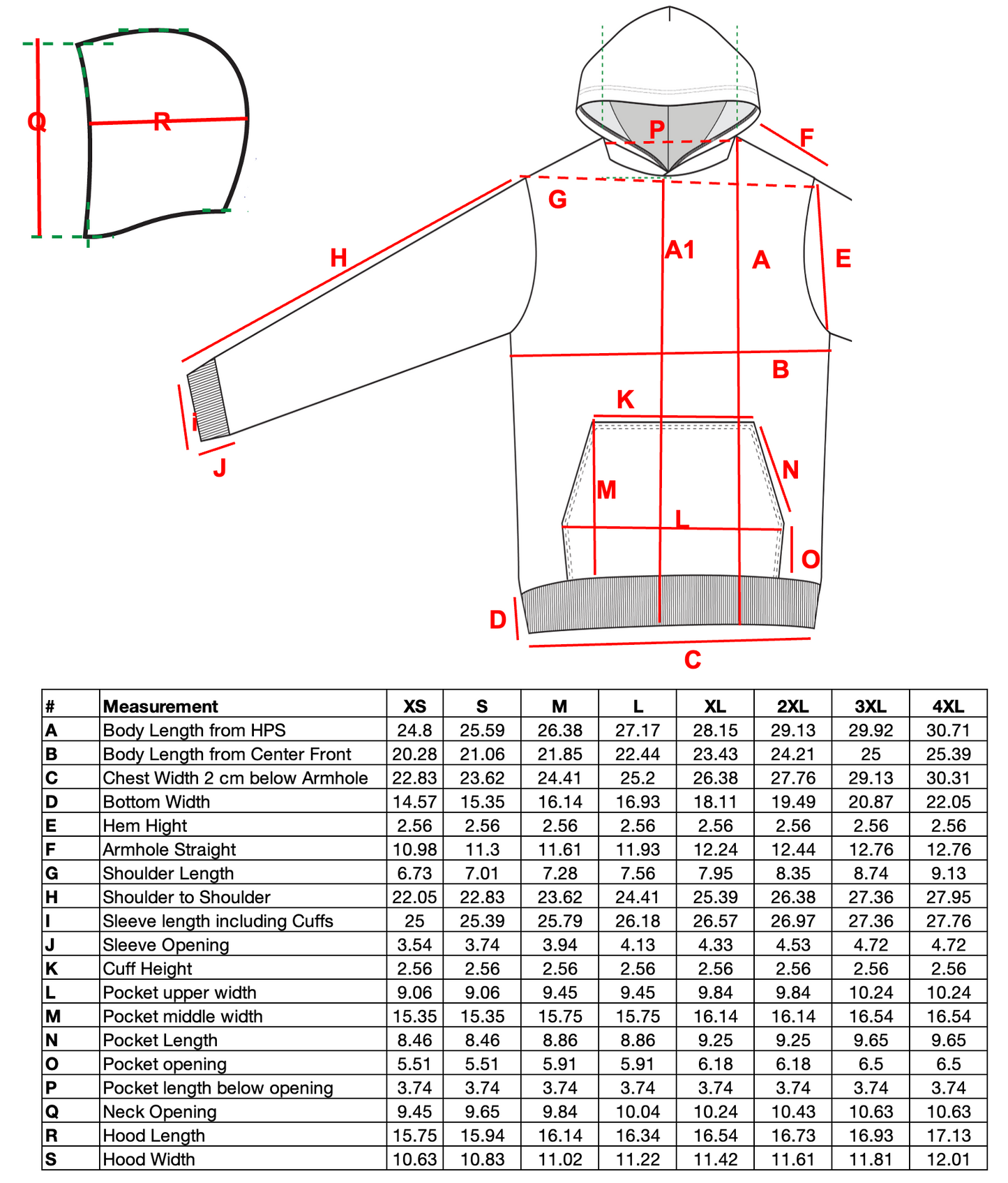 Hoodie 100% Cotton - 600gsm / 18oz