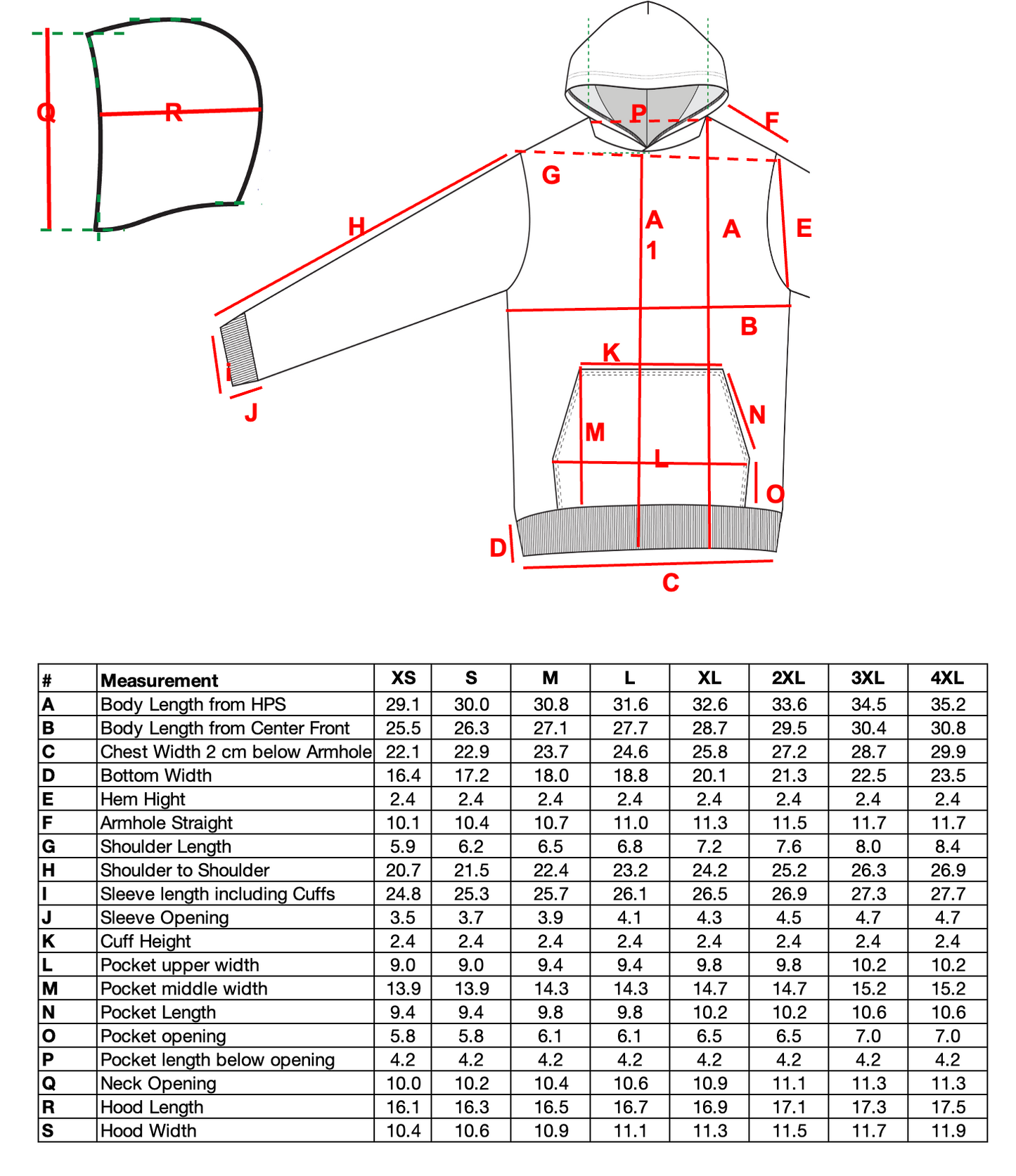 Hoodie 100% Cotton - 300gsm / 9oz