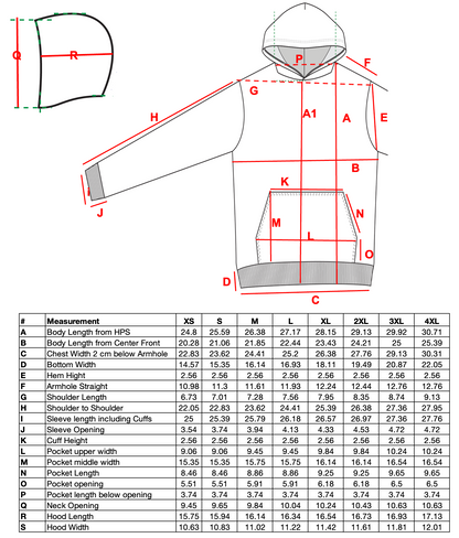 Hoodie 100% Cotton - 600gsm / 18oz