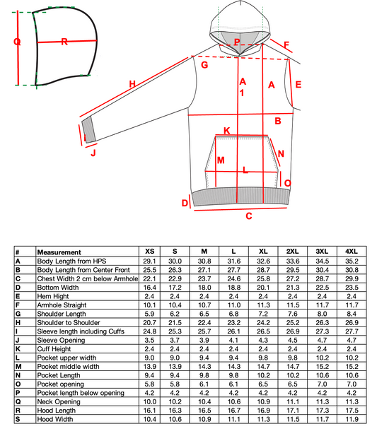 Hoodie 100% Cotton - 300gsm / 9oz